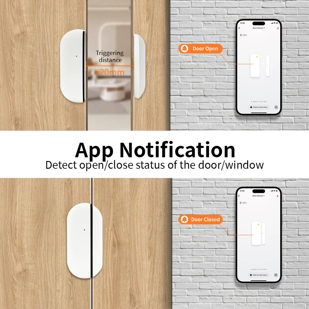 Zigbee Door and Windows Sensor Tuya Wifi Door Open/Close Detector Smart Home Automation Wireless Magnetic Door Sensor