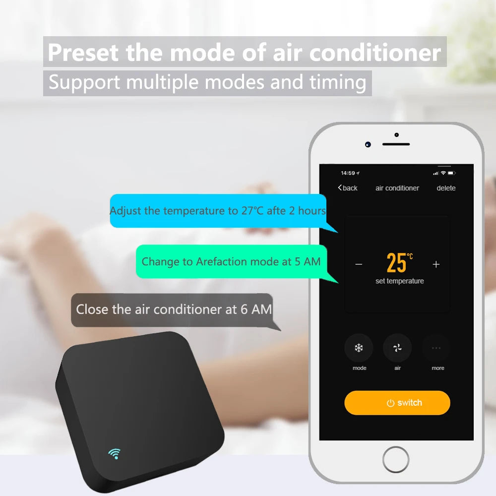 SZMYQ Tuya Smart Zigbee Universal Infrared Remote Controller for Air Conditioner TV DVD PC ABS Safe