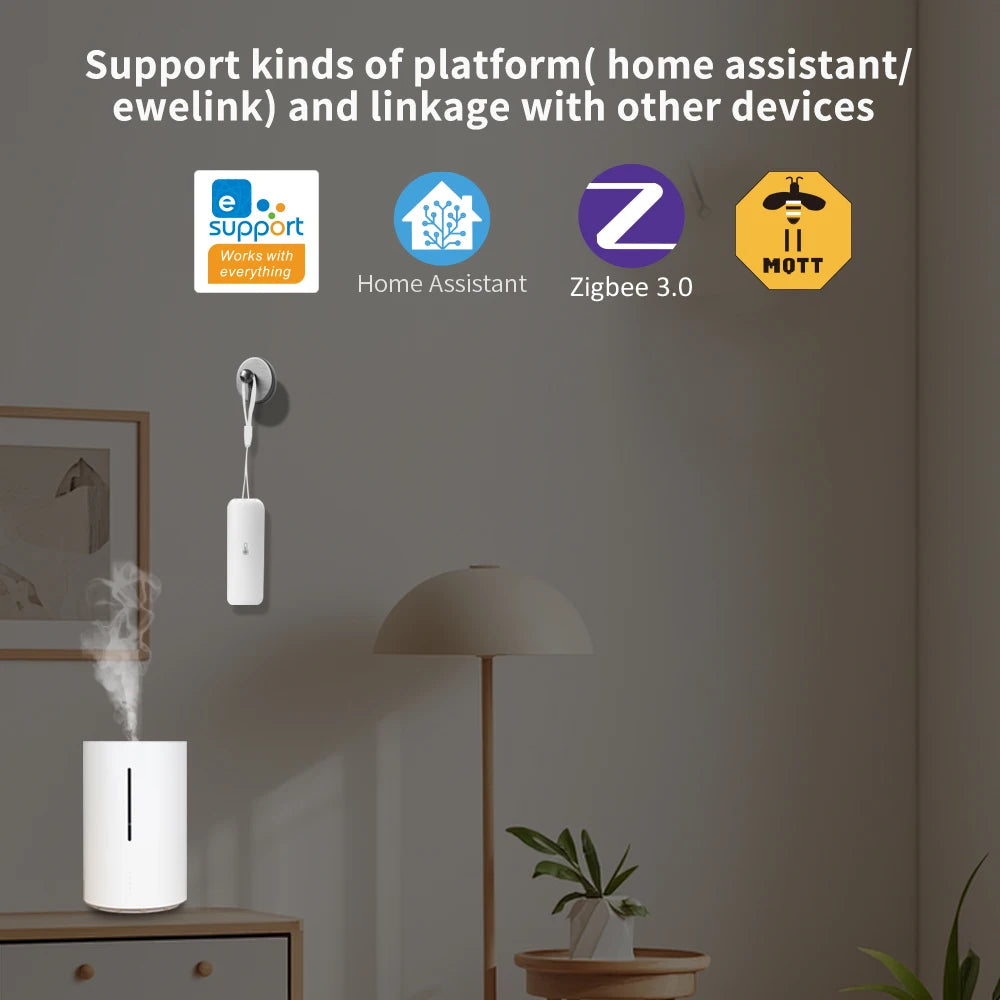Smart Zigbee 3.0 Temperature and Humidity Sensor Tiny Remote Monitor for Smart Home Assistant Zigbee2Mqtt Ewelink