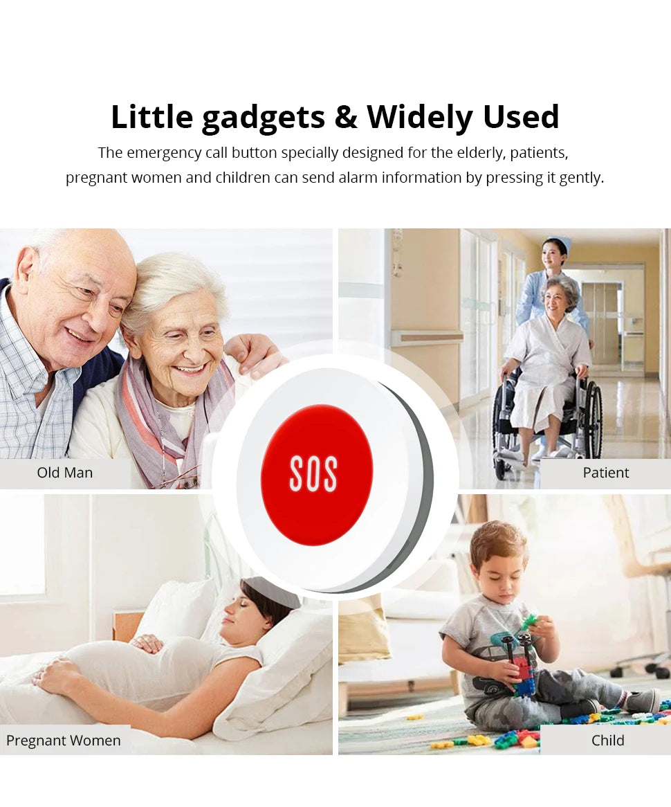Smart Zigbee SOS Button Sensor Alarm Elderly Children Alarm Emergency Help Switch Tuya Smart Life App Remote Control
