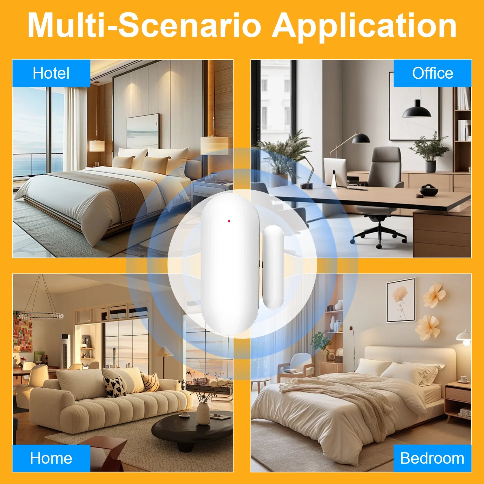 Tuya Zigbee Door Open Detector Works with Alexa Google Smart Life APP Real-Time Monitor for Home Security Door Window Sensor