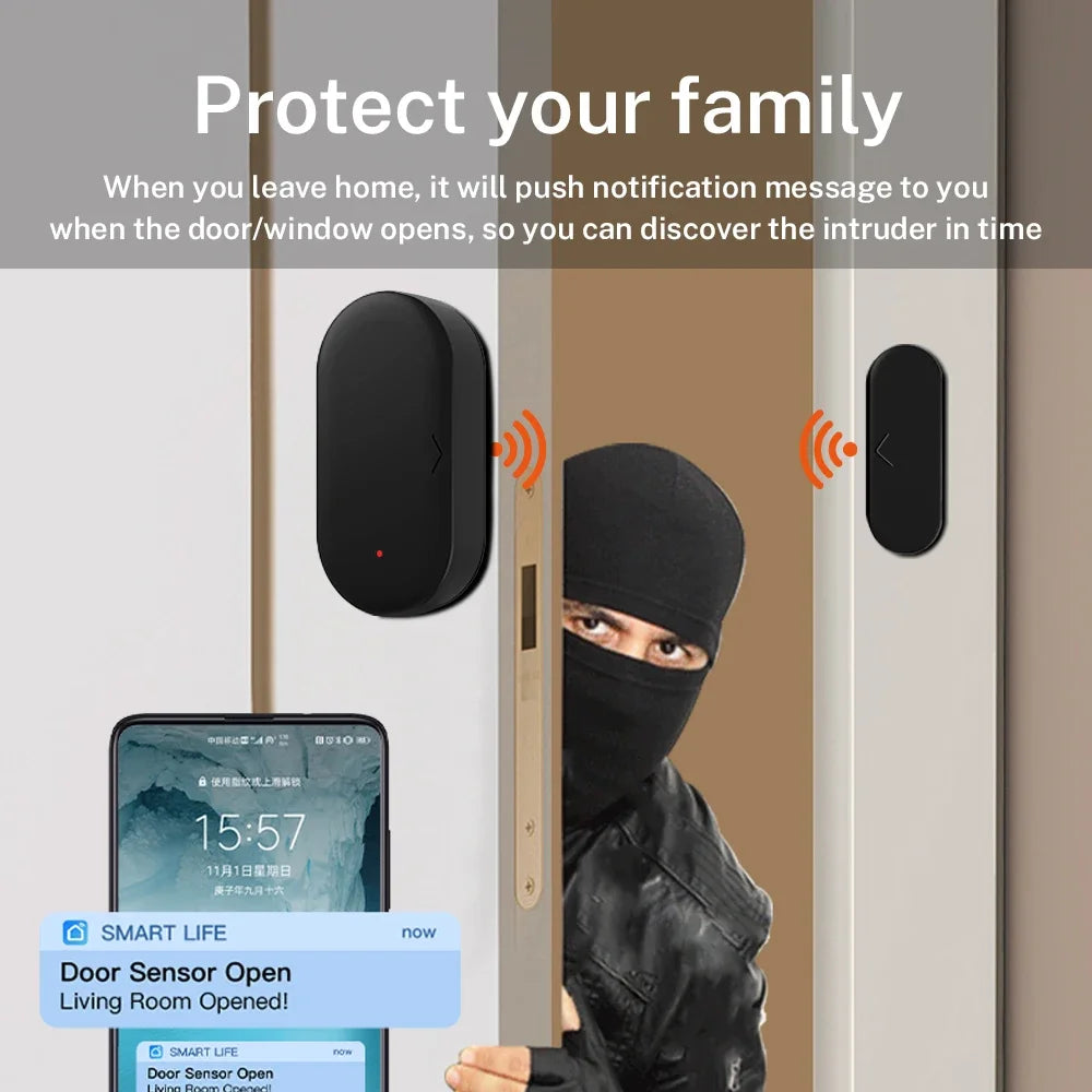 Home Security for Smart Home Smart Life APP Zigbee 3.0 Tuya Door Sensor Window Sensor Compatible with Alexa Google Assistant