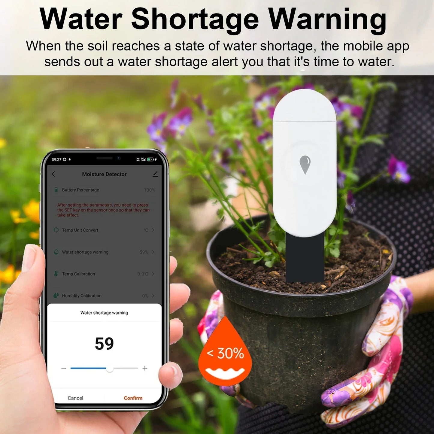 Tuya Zigbee Temperature Humidity Moisture Detector Smart Soil Tester Moisture Sensor Phone App Realtime Monitor for Home Garden