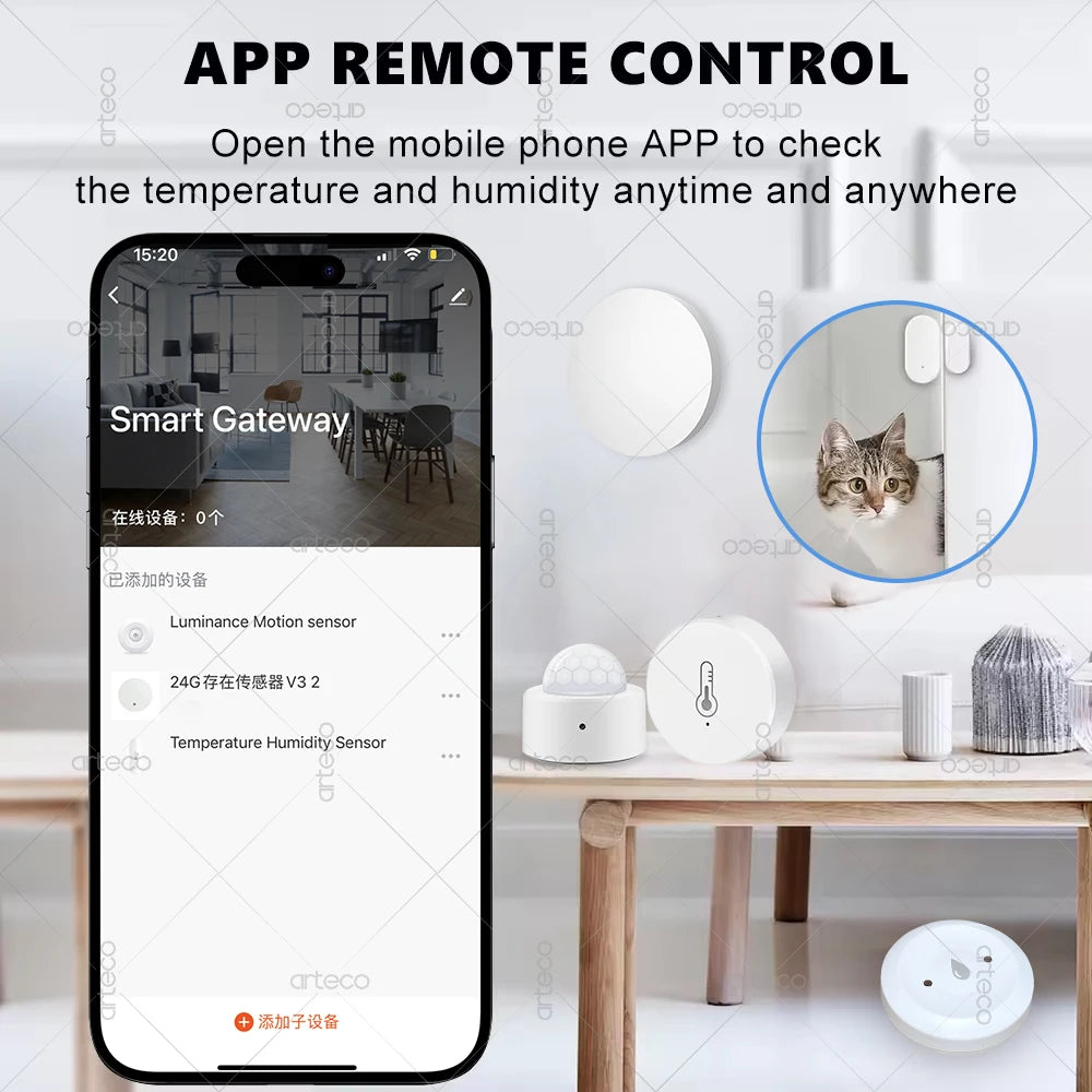 Zigbee 3.0 Devices PIR Motion Sensor/Temperature Humidity Sensor/Smart Button Scene Switch/Water Leak Detector/Door Sensor/ Hub
