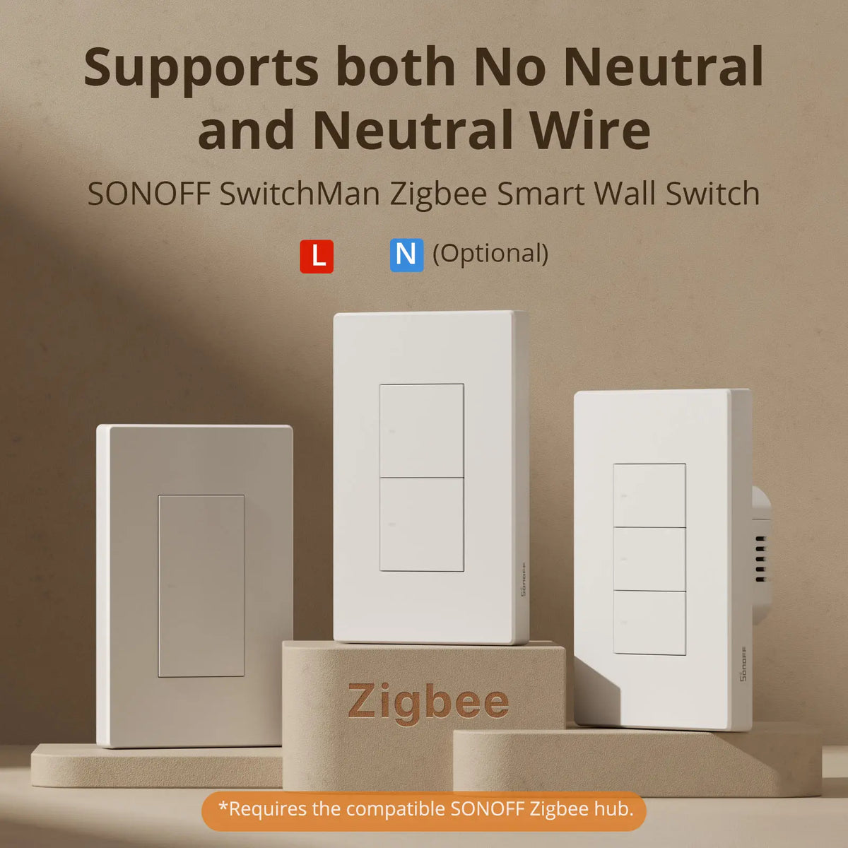 ZBM5 Switchman Zigbee Smart Wall Switch Supports No Neutral and Neutral Wire Detach Relay Mode Works with Home Assistant
