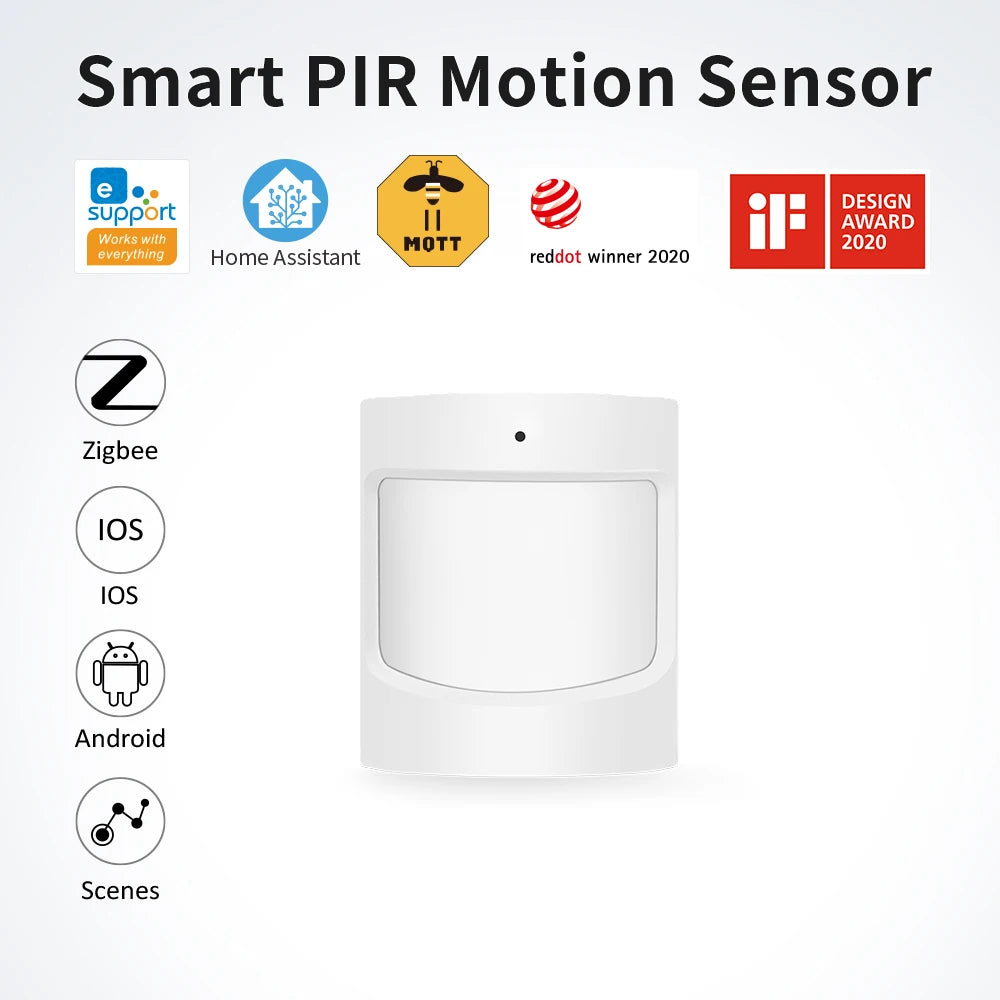 Home Assistant Smart PIR Motion Sensor Detector Home Security Burglar Wireless Ewelink Zigbee Lighting Linkage