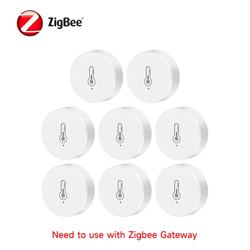 Tuya Smart Zigbee Temperature and Humidity Sensor Battery Powered Indoor Mini Hygrometer Work with Alexa Google Home