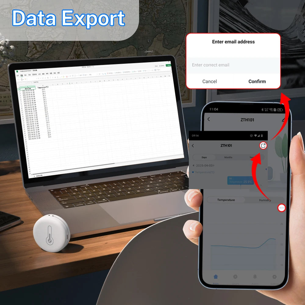 Smart Temperature Humidity Sensor Zigbee 3.0 Thermometer APP Remote Monitor Work with Tuya Smart Life Yandex Zigbee2Mqtt ZHA