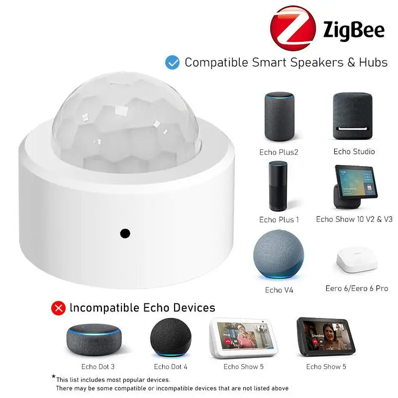 Zigbee PIR Motion Sensor Infrared Human Body Move Sensor Security Alarm Sensor Support for Home Assistant