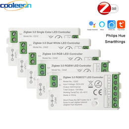 Tuya Zigbee Controller LED Dimmer for RGB RGBW CCT LED Strip Smart Regulator Support Hu-E Alexa Google Assistant Voice Control
