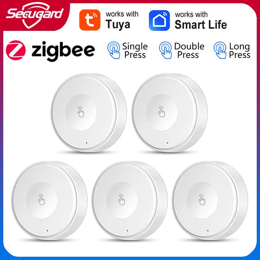 Tuya Zigbee Button Scene Switch One Key Home Automation Intelligent Linkage Smart Life App Control Device Work with Gateway