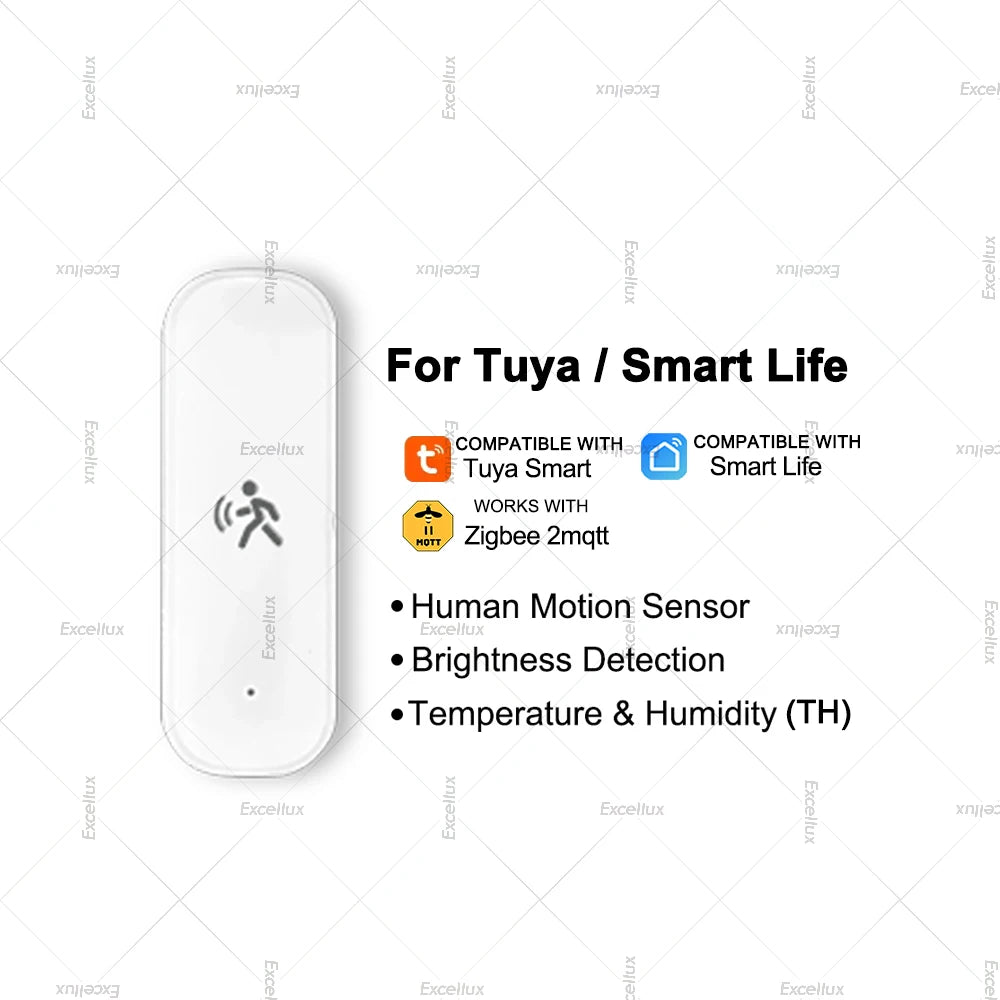 Zigbee Human Motion Sensor,10Ghz Mmwave Radar with Luminance Temperature Humidity Sensor for Tuya Smart Life App or Zigbee2Mqtt