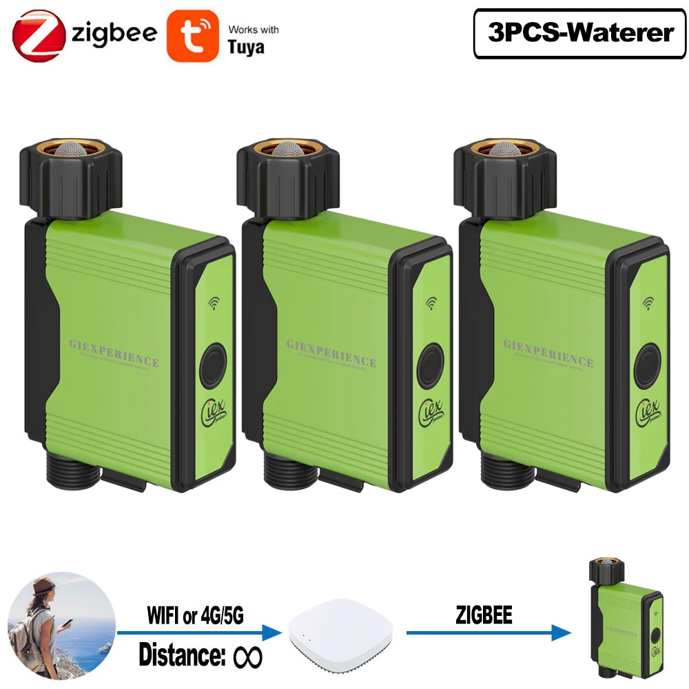 2024 NEW ZIGBEE Garden Watering Timer Smart Sprinkler Drip Irrigation System Built-In Water Flow Recorder Controller TUYA