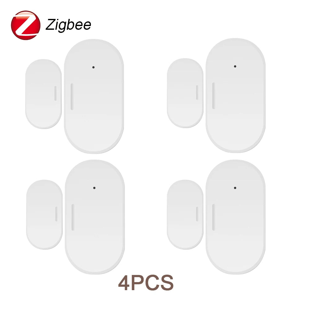 Tuya Zigbee Door and Window Magnetic Sensor Smart Life APP Security Detector Alarm Remote Monitor Works with Alexa Google Home