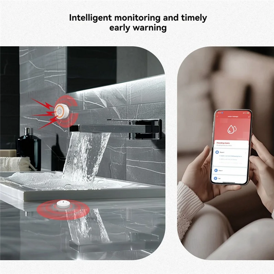 B04B-Zigbee-Enabled Tuya Smart Water Leak Sensor with Remote Monitoring and Alarm System