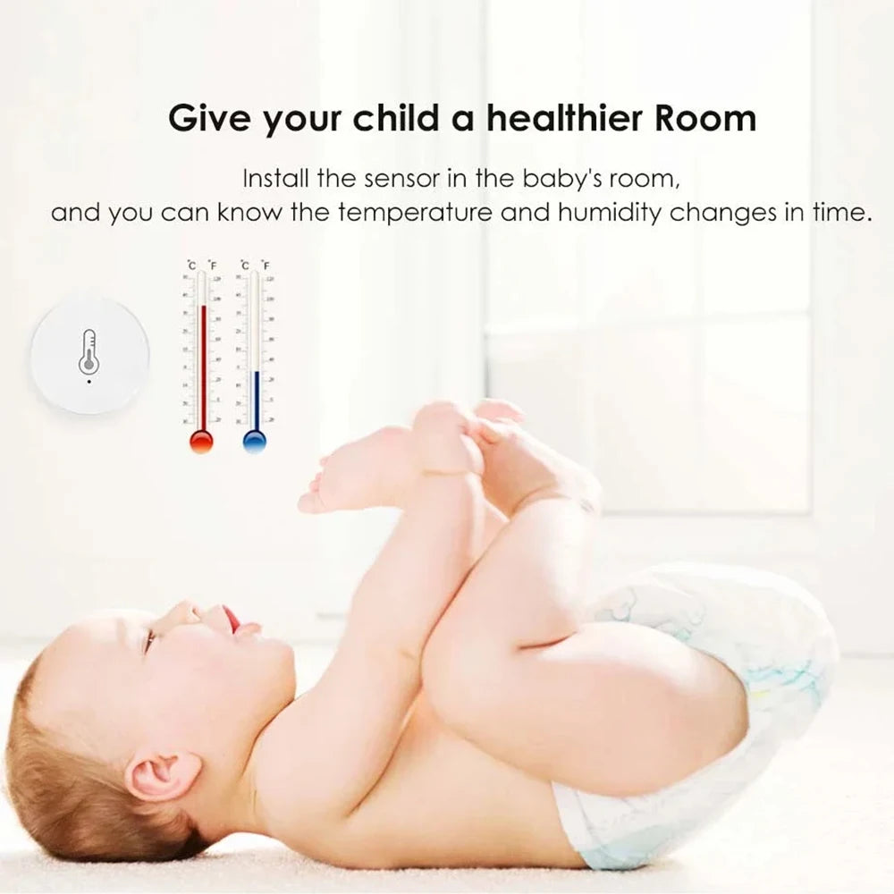 Tuya Zigbee 3.0 Temperature Humidity Sensor Remote Monitor by Smart Life App Battery Powered Works with 2Mqtt Alexa Google Home