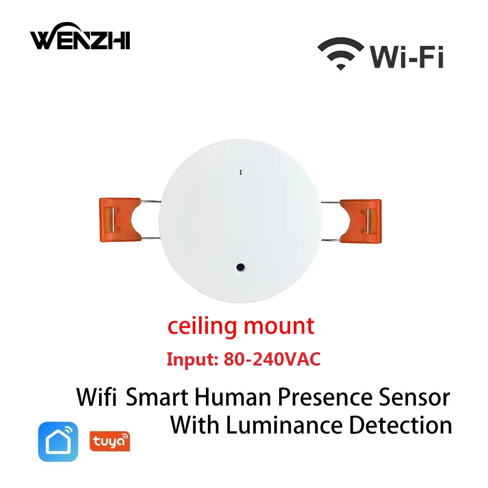 Zigbee Wifi Mmwave Human Presence Motion Sensor with Luminance/Distance Detection 5/110/220V Tuya Smart Life Home Automation