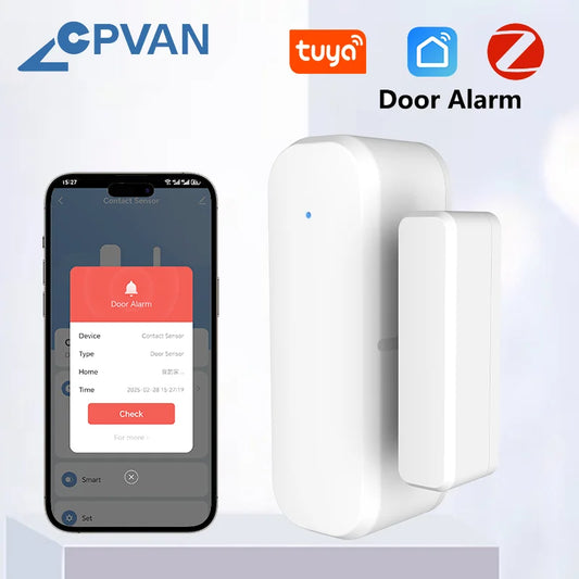 Tuya Wifi Zigbee Door Sensor Window Sensor Smart Home Wireless Door Detector Support Smart Life APP Control Door Sensor Detector