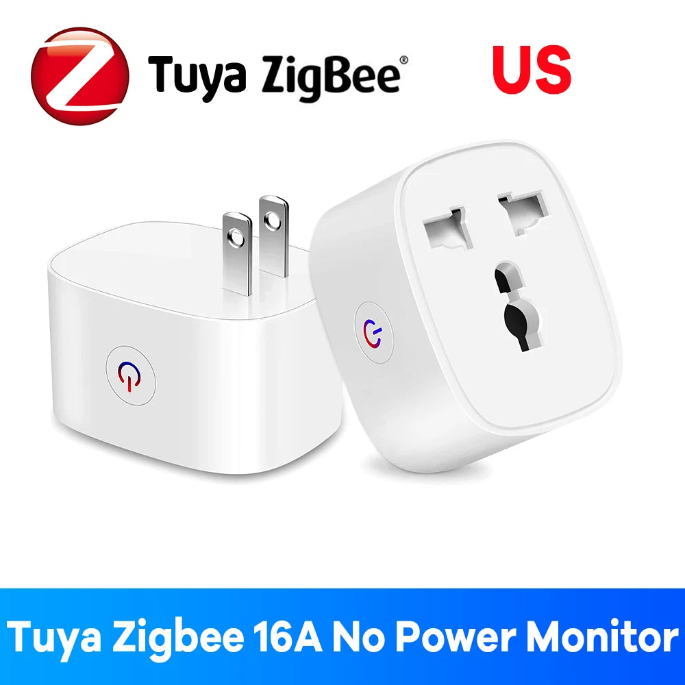 EU US UK Plug Zigbee Smart Plug 16A Energy Monitor Remote Control Timer Alexa Google Home for Electrical Sockets with Control