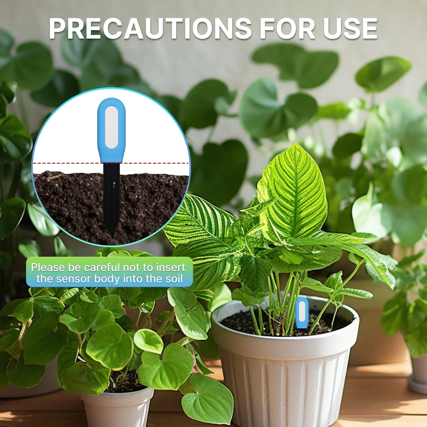 Tuya Zigbee Smart Soil Tester Humidity Temperature Moisture Sensor App Monitor for Plant Garden Work with Home Assistant Z2M