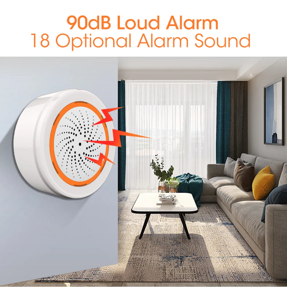 Enhance Your Home Security with the Tuya Zigbee Sound Light Sensor Smart Alarm Siren - Remote Control & USB Powered Protection System