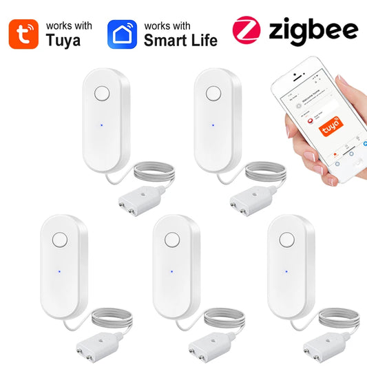 Tuya Zigbee Water Leakage Sensor Smart Life APP Remote Contro Leak Detector Flood Alert Overflow Home Security Alarm