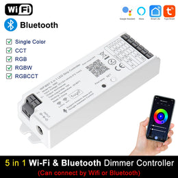 5 in 1 Controller Tuya Zigbee Wifi Smart LED Dimmer 2.4G RC Support Alexa Google Assistant for 12V 24V CCT RGB RGBCCT COB Strip