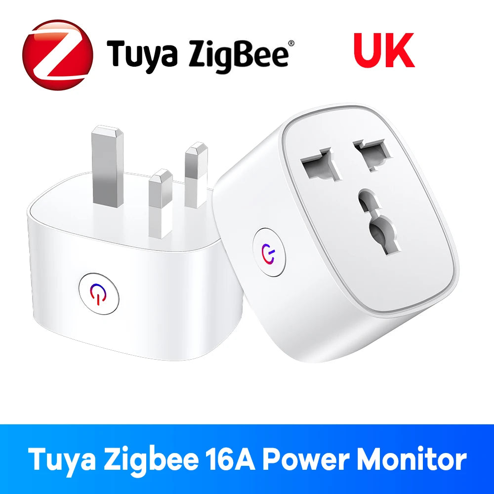 EU US UK Plug Zigbee Smart Plug 16A Energy Monitor Remote Control Timer Alexa Google Home for Electrical Sockets with Control