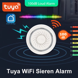 Tuya Zigbee Sound Light Sensor with 90Db Siren USB Powered Smart Home Security Alarm Remote Control via Smart Life App Zigbee