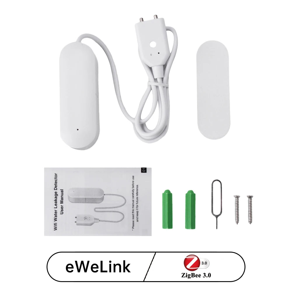 Zigbee Water Level Sensor Smart Water Leakage Alarm Detector Flood Alert Overflow Security Protection Smart Life Ewelink