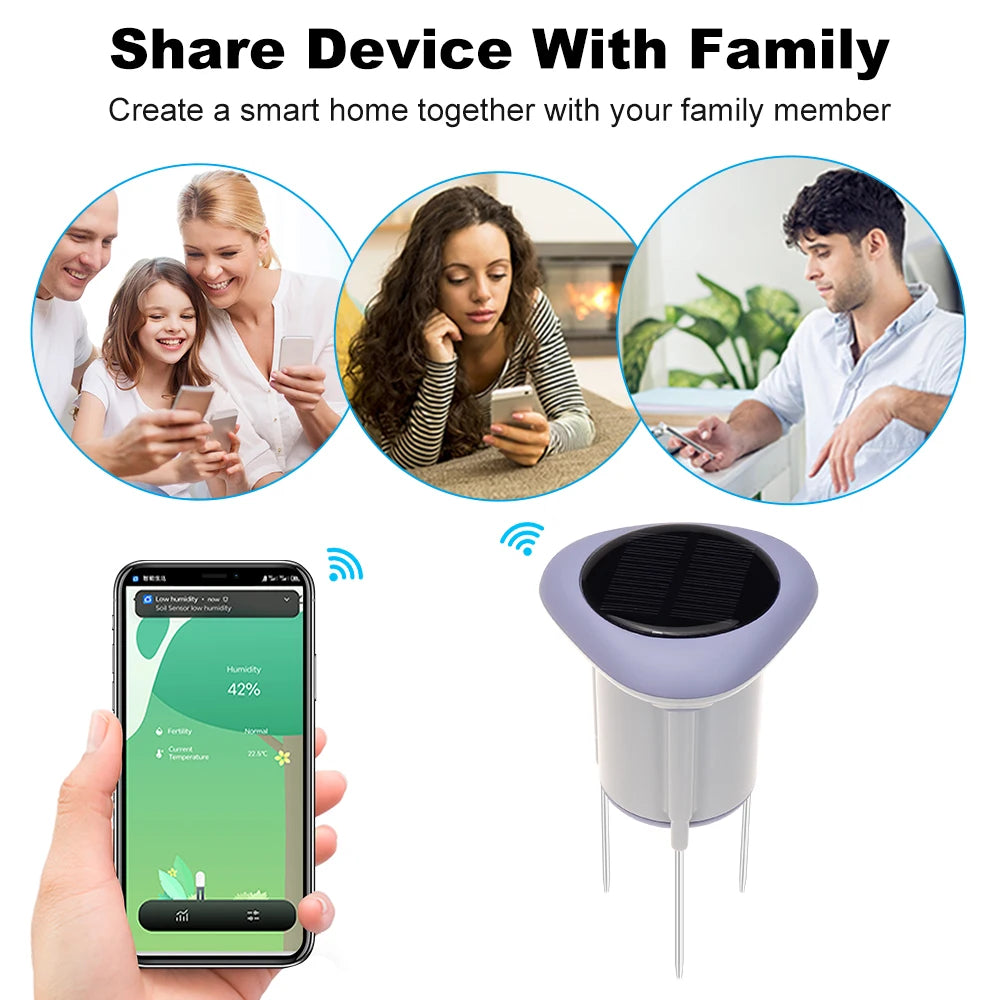 MANHOT Zigbee Smart Solar Soil Sensor IP66 Waterproof Temp Humidity Detector Monitor Home Garden Plants Cultivation Smart Life
