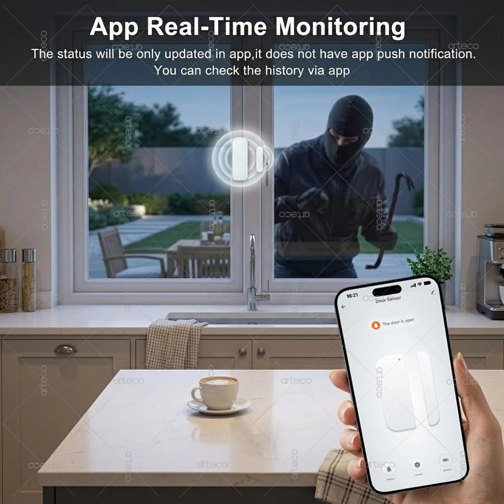 Zigbee Door Window Sensor Magnetic Contact Open Closed Detector Smart Home Alarm Security Works with TUYA Z2M Alexa Yandex Hub