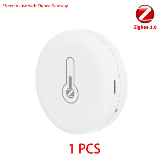 Smart Temperature Humidity Sensor Zigbee 3.0 Thermometer APP Remote Monitor Work with Tuya Smart Life Yandex Zigbee2Mqtt ZHA