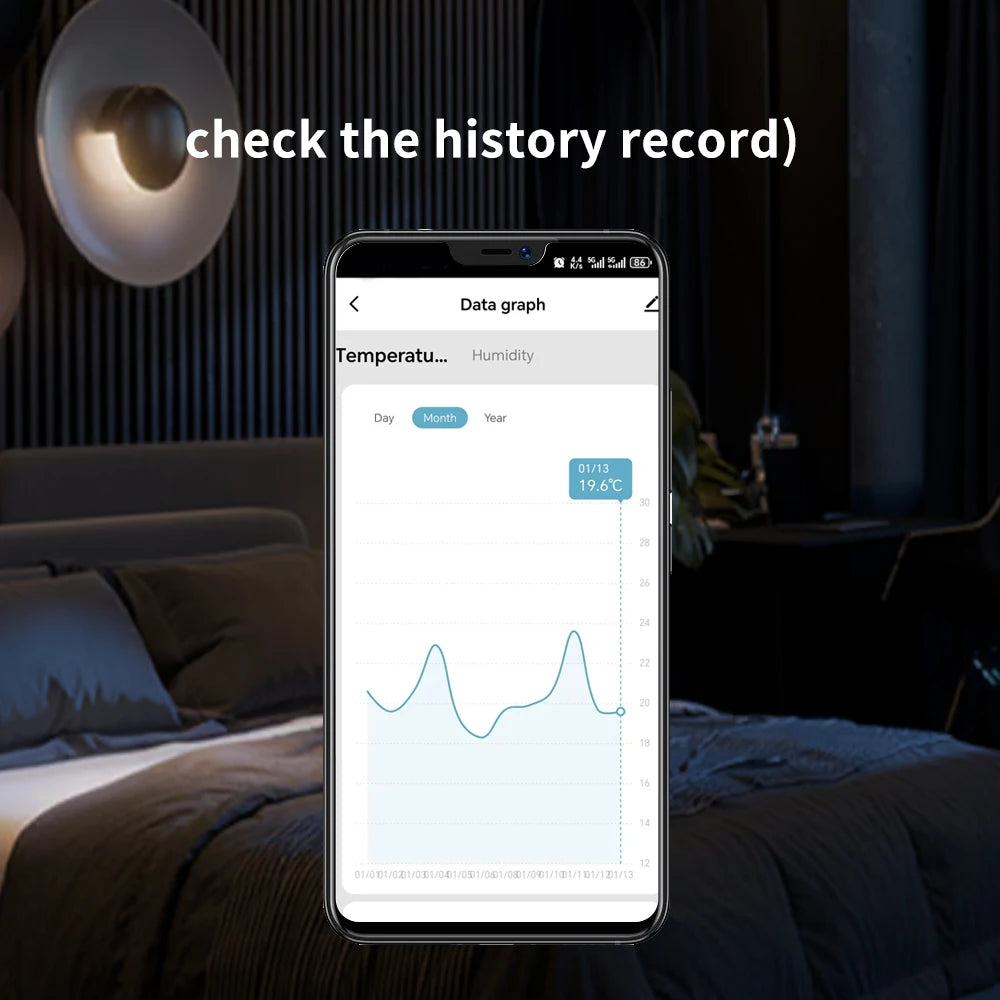 Smart Temperature Humidity Sensor Tuya Zigbee3.0 Zigbee 2 MQTT Suppor Display the Temperature Home Assistant