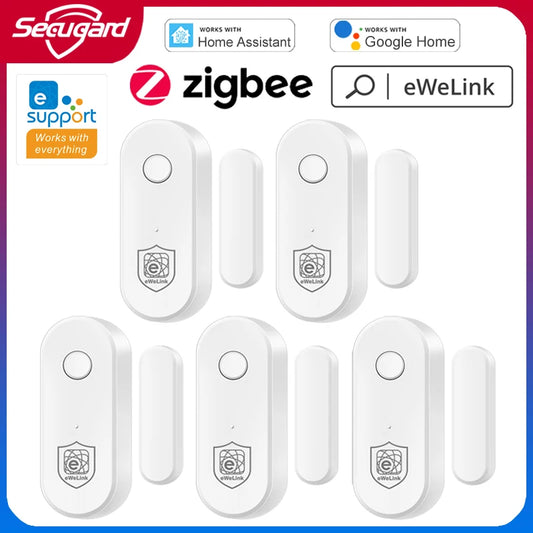 Smart Home Zigbee Door Sensor Window Open Closed Detector Security Alarm Ewelink APP Control Work with Hub Support Alexa Google
