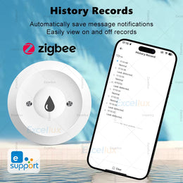 Ewelink Zigbee 3.0 Water Sensor Alarm Water Flood Leak Detector Remote Monitoring Overflow Security Alarm System Support ZHA Z2M
