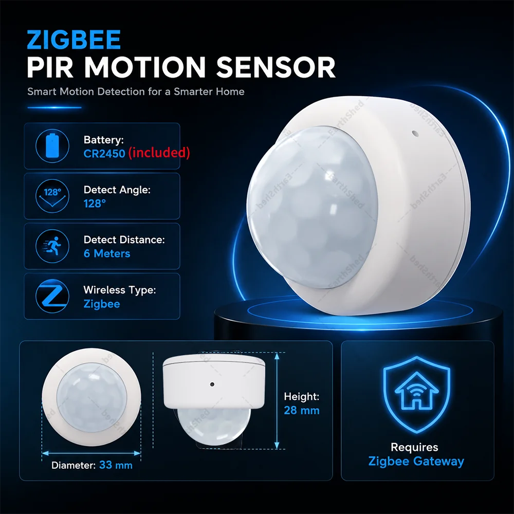 Zigbee PIR Montion Sensor for Smart Home Zigbee Hub Required Workwith Yandex Alexa ZHA Home Assistant Zigbee2Mqtt Smartlife