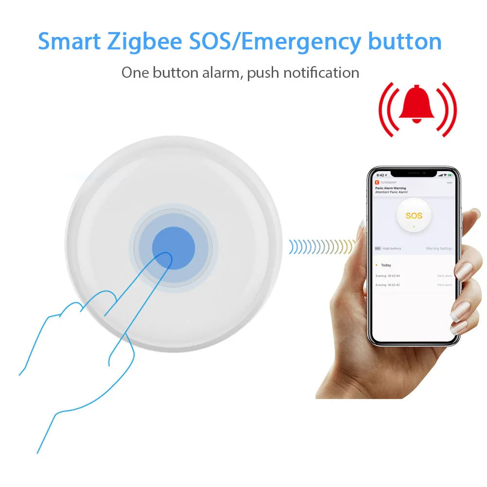 Wireless Panic Button Tuya Old Man SOS Intelligent Alert Zigbee Emergency Call Button Wholesale Smart Home Elderly Emergency