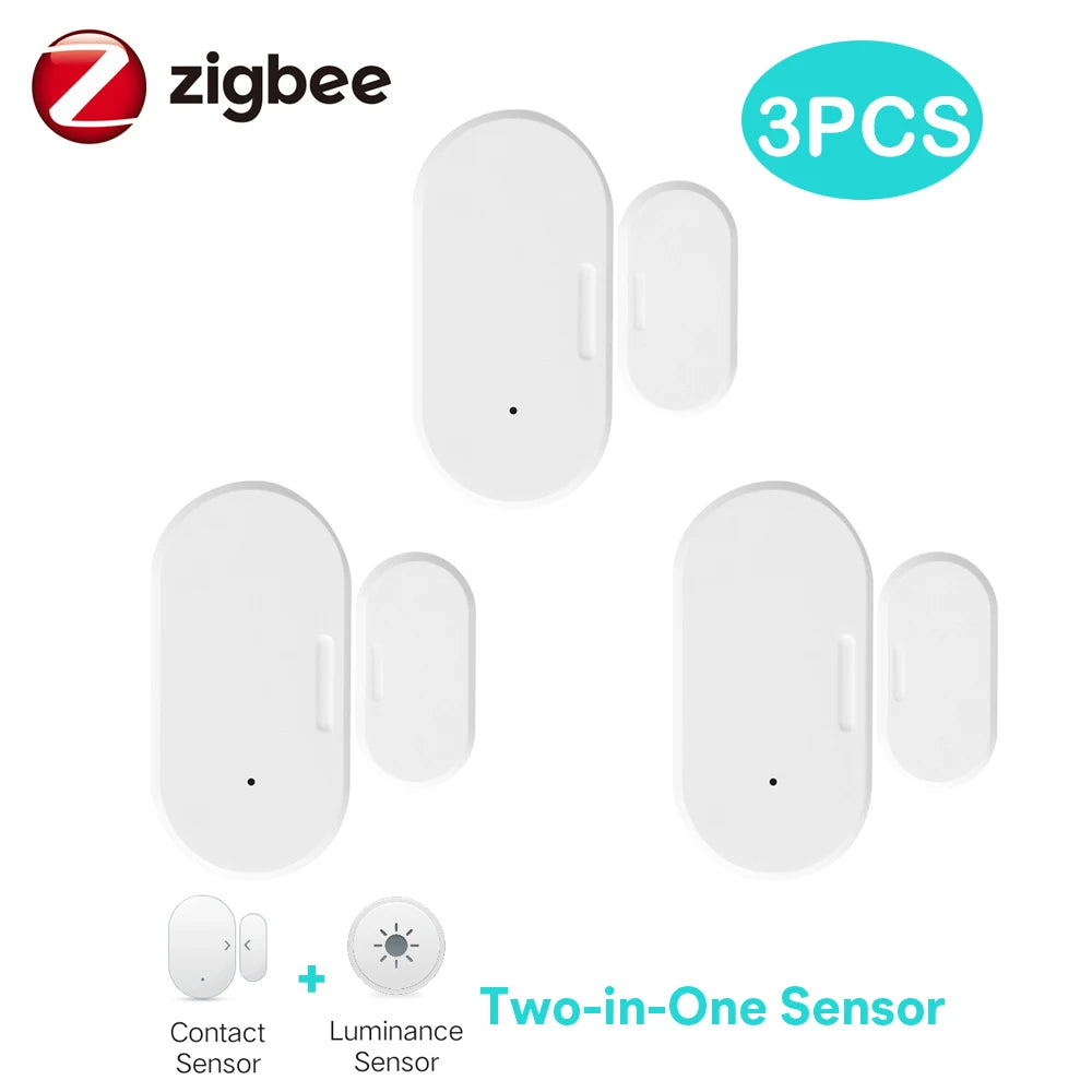 Enhance Your Home Security with the Tuya Zigbee 3.0 Mini Door & Window Sensor – Smart Alarm with Built-In Brightness Detector, Compatible with Alexa and Google Home
