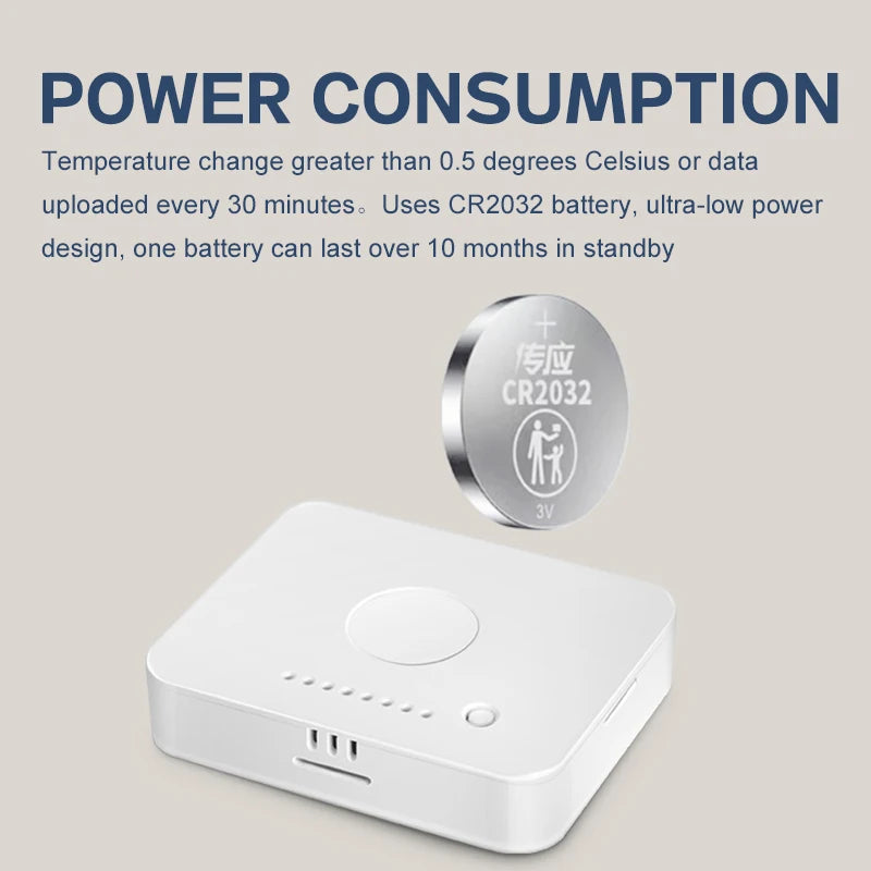 Zigbee Temperature and Humidity Sensor with LED Screen Display CR2032 Battery Compatiable with Alexa Google Assistant Smart Life