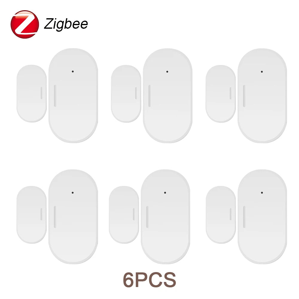 Tuya Zigbee Door and Window Magnetic Sensor Smart Life APP Security Detector Alarm Remote Monitor Works with Alexa Google Home