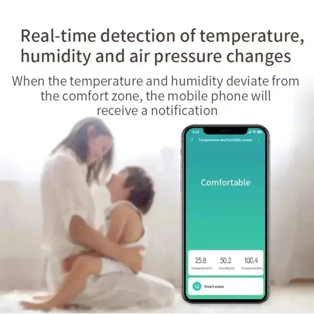 Tuya Ewelink Zigbee Temperature Humidity Sensor Smart Home Device Compatible with Google Home Alexa for Environmental Monitoring