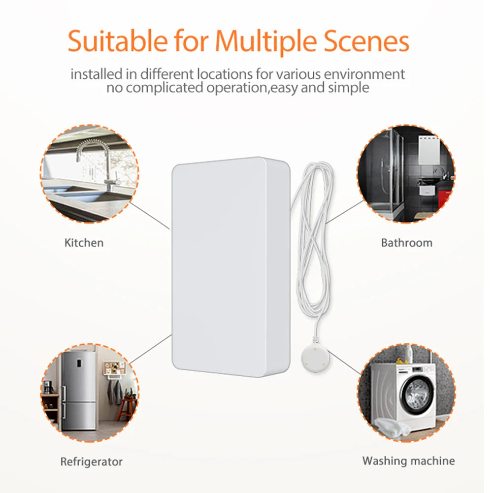 Tuya Zigbee Overflow Security Alarm System Remote Control 2.4Ghz Liquid Leak Alarm Battery Powered Portable for Home Apartment