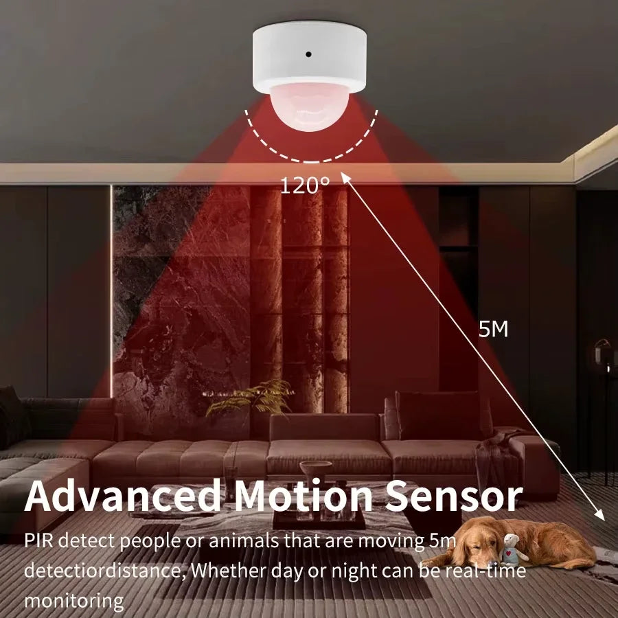 Enhance Your Home Security with the Tuya Zigbee PIR Infrared Motion Sensor - Smart Wireless Alarm Compatible with Alexa and Google Assistant