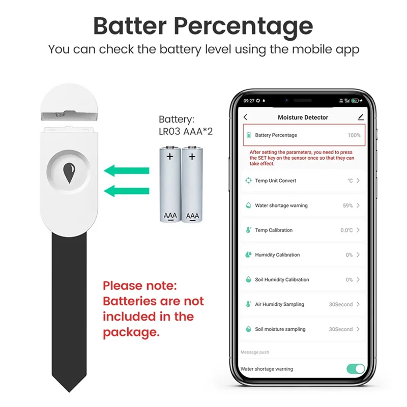 Btlife-Zigbee Smart Soil Moisture Sensor 2-In-1 Bluetooth Moisture Meter and Temperature Tracker for Indoor Plants Gardening