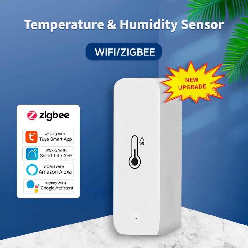 Tuya Wifi/Zigbee Temperature and Humidity Sensor Indoor Thermometer Smart Life Control for Home Work with Alexa Google Assistant
