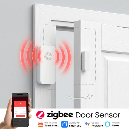 Door Window Magnetic Sensor Works with Alexa Google Tuya Zigbee Door Sensor Home Alarm Security System