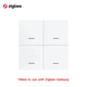 Tuya Zigbee 3.0 4 Gang Wireless Scene Switch Single/Double/Long Press 12 Scenes Push Button Smart Life Alexa Google Home Auto