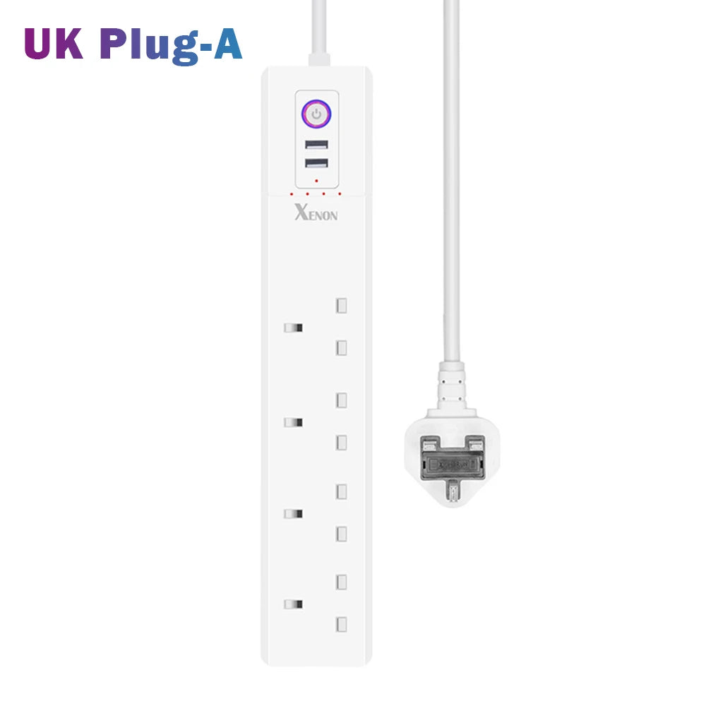 Wifi Zigbee Voice Remote Control Smart Plug Power Strip Extension Cord Multi Plug Timer Socket Work with Alexa Google Assistant