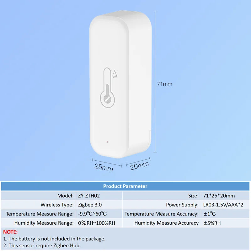 1~4Pcs Tuya Zigbee 3.0 Temperature Humidity Sensor  ZTH02 Work with Smartlife Yandex Alexa